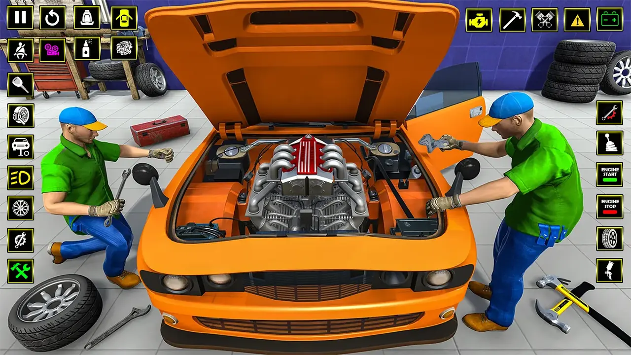 Gameplay sửa xe trong Car Mechanic Shop Simulator 3D