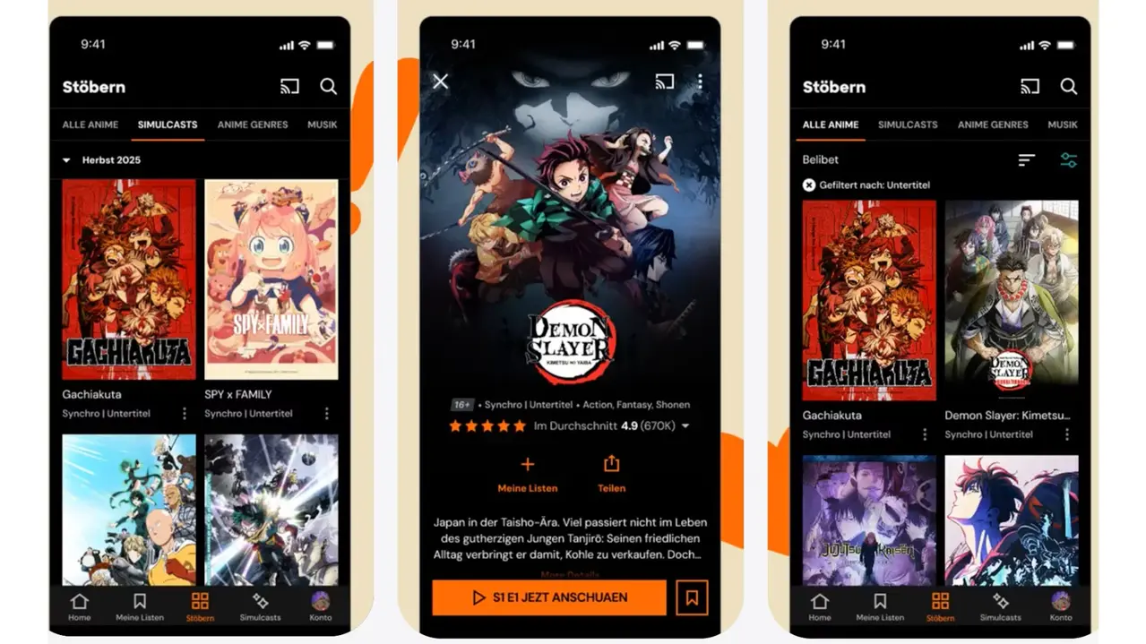 Crunchyroll APK interface