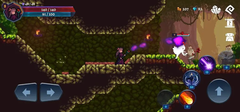 Darkrise gameplay with classic pixel graphics