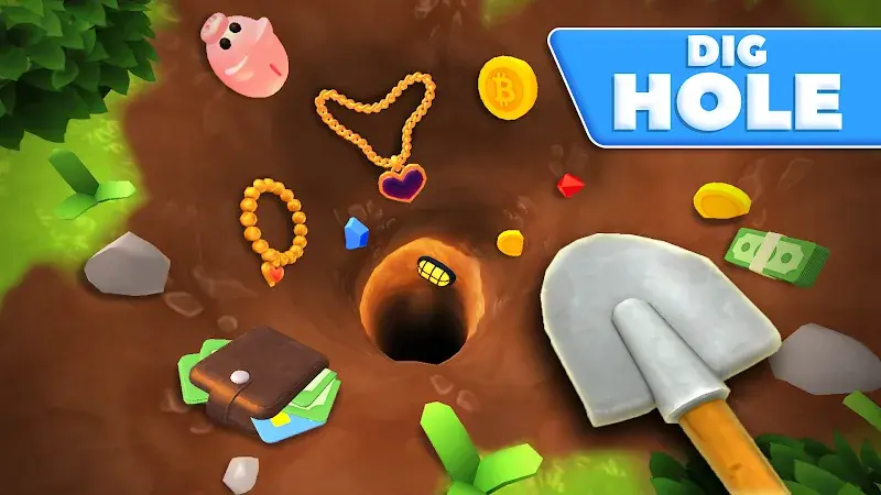Deep underground exploration in Digging A Hole 3D Simulator