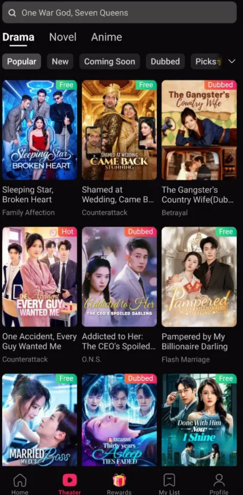 FreeReels video recommendations