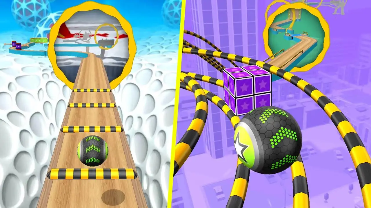 Challenging levels in Going Balls