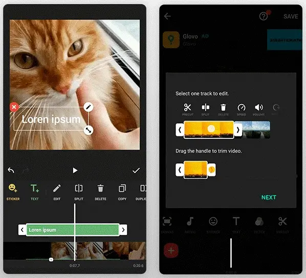 InShot MOD APK editing interface