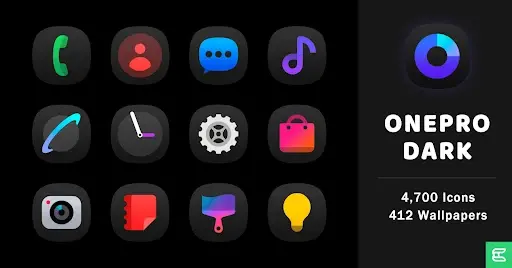 OnePro (Dark) – Icon Pack MOD APK screenshot 1