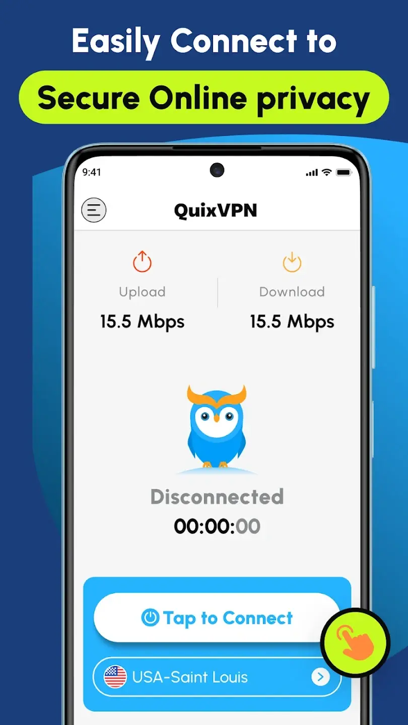 Simple and user-friendly interface of QuixVPN MOD APK