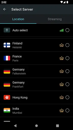 Secure VPN server selection