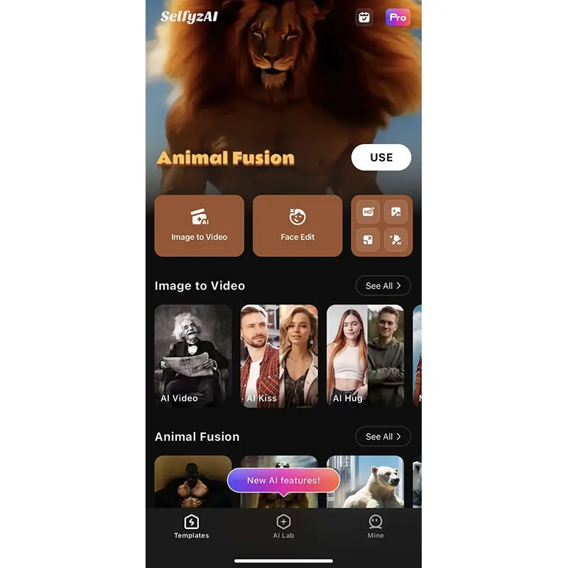 Selfie AI MOD APK interface