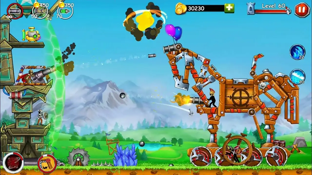 Different enemy types in The Catapult 2