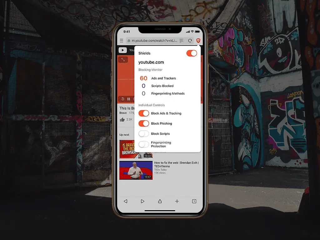 Brave APK on Android device