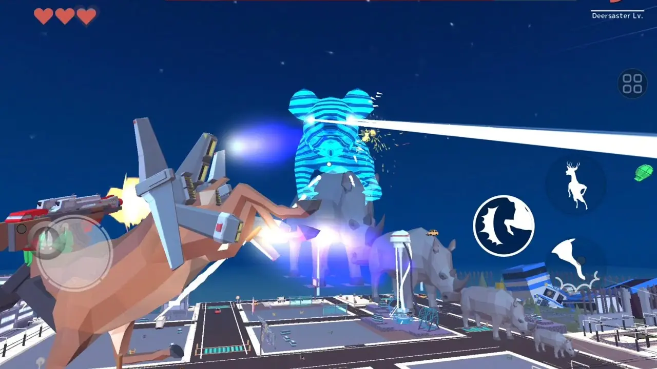 Fighting robots in DEEEER Simulator Future World