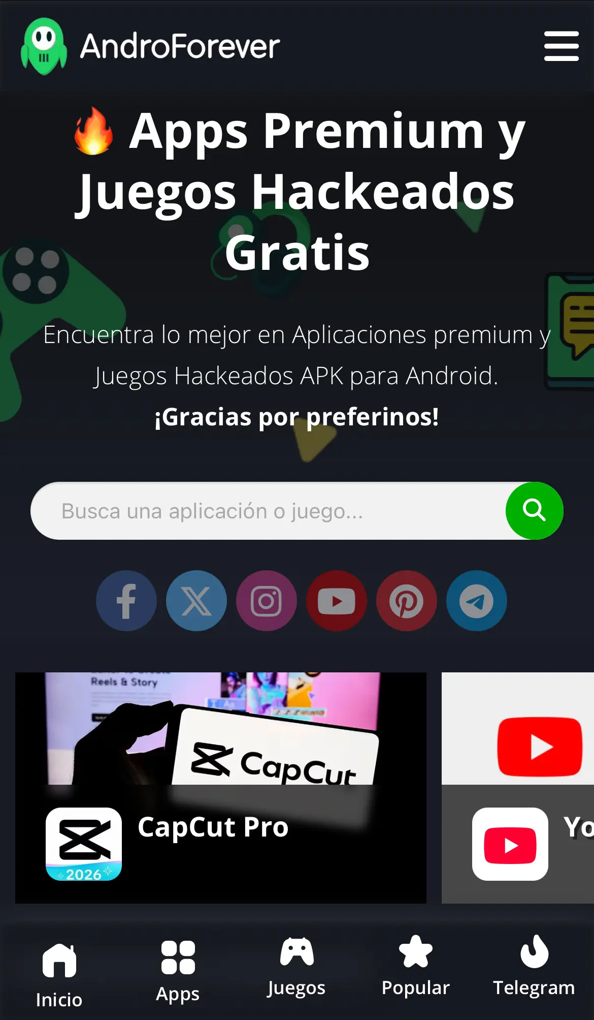 AndroForever Website Interface