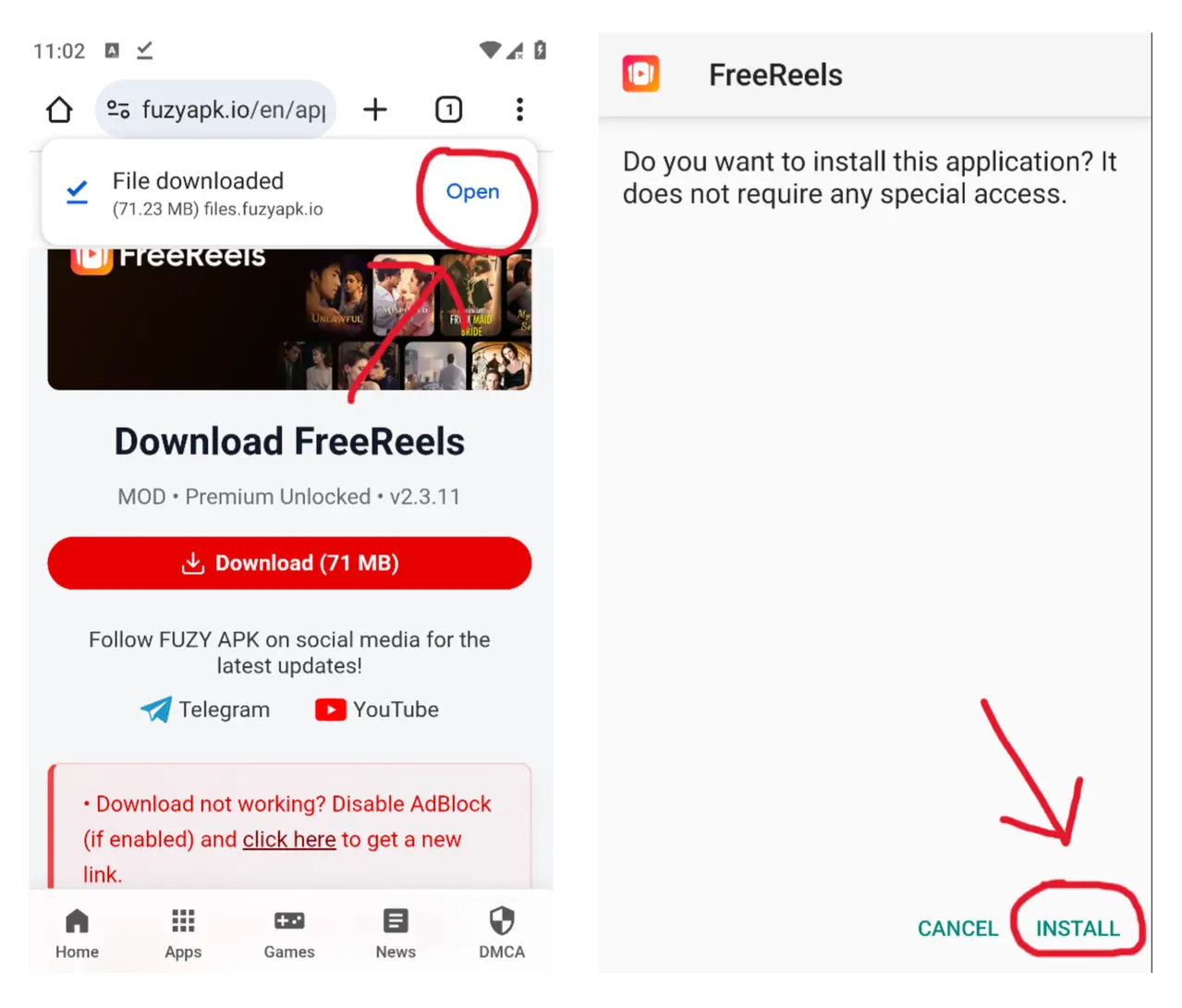 Steps to install APK on Android